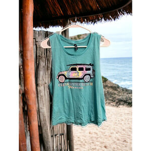 Clearwater Beach Jeep Tank Top Florida Aqua Blue XL
